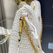 Fortok Prada White Raffia and Leather Re-Edition 2005 Shoulder Bag 1BH204 23x16x7cm - 6