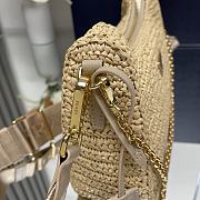 Fortok Prada Beige Raffia and Leather Re-Edition 2005 Shoulder Bag 1BH204 23x16x7cm - 6