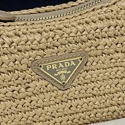 Fortok Prada Beige Raffia and Leather Re-Edition 2005 Shoulder Bag 1BH204 23x16x7cm - 5