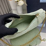 Fortok Prada Green Mint Raffia and Leather Re-Edition 2005 Shoulder Bag 1BH204 23x16x7cm - 3