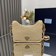 Fortok Prada Re-edition Crochet Mini Bag in Natural 1BC204 23x17x6.5cm - 3