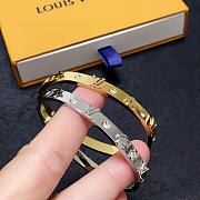 Fortok Louis Vuitton Letter Diamond Bracelet Gold/Silver - 4