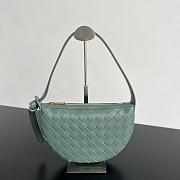 Fortok Bottega Veneta Sunrise Green Leather Shoulder Bag 23x15x4cm - 1