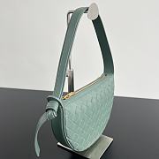 Fortok Bottega Veneta Sunrise Green Leather Shoulder Bag 23x15x4cm - 6