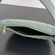 Fortok Bottega Veneta Sunrise Green Leather Shoulder Bag 23x15x4cm - 5