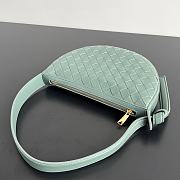 Fortok Bottega Veneta Sunrise Green Leather Shoulder Bag 23x15x4cm - 3