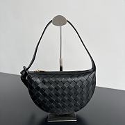 Fortok Bottega Veneta Sunrise Black Leather Shoulder Bag 23x15x4cm - 1