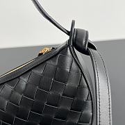 Fortok Bottega Veneta Sunrise Black Leather Shoulder Bag 23x15x4cm - 2