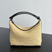 Fortok Bottega Veneta Mini Wallace Raffia Crochet Shoulder Bag with Intrecciato Leather Handle Natural/fondant - 1