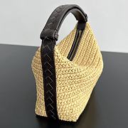 Fortok Bottega Veneta Mini Wallace Raffia Crochet Shoulder Bag with Intrecciato Leather Handle Natural/fondant - 6