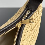 Fortok Bottega Veneta Mini Wallace Raffia Crochet Shoulder Bag with Intrecciato Leather Handle Natural/fondant - 2