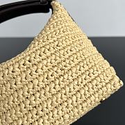 Fortok Bottega Veneta Mini Wallace Raffia Crochet Shoulder Bag with Intrecciato Leather Handle Natural/fondant - 3