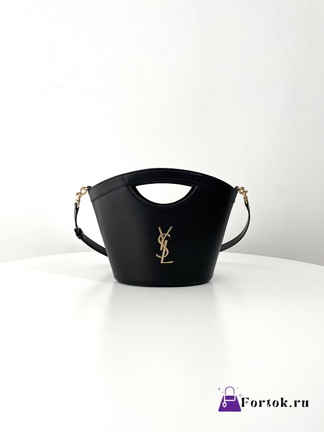 Fortok Saint Laurent Celia Mini Tote In Black Smooth Leather 791069 29x19.5x10cm - 1