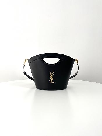 Fortok Saint Laurent Celia Mini Tote In Black Smooth Leather 791069 29x19.5x10cm