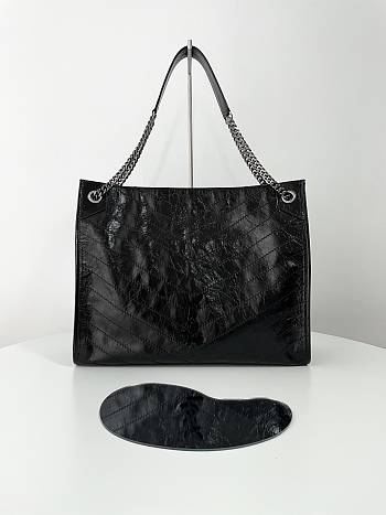 Fortok Saint Laurent Niki Crinkled Effect Tote Bag Black 577998 39x31.5x12.5cm