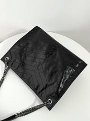 Fortok Saint Laurent Niki Crinkled Effect Tote Bag Black 577998 39x31.5x12.5cm - 5