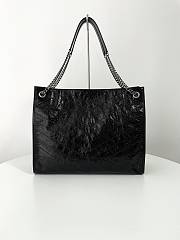 Fortok Saint Laurent Niki Crinkled Effect Tote Bag Black 577998 39x31.5x12.5cm - 3