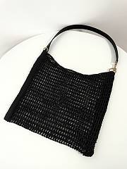 Fortok Saint Laurent Black Oxalis Logo Plaque Shoulder Bag 781289 37x40x3cm - 6