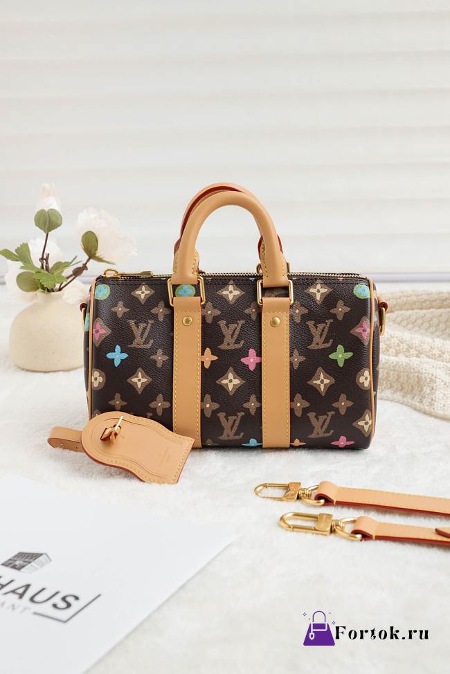 Fortok Louis Vuitton Keepall Bandoulière 25 Bag Brown Monogram Craggy Coated Canvas M24849 - 1