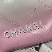 Fortok Chanel 22 Mini Bag Gradient-coated calfskin & Lacquered metal White & Light Pink 20×19×6cm - 4