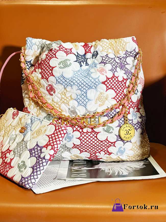 Fortok Chanel Fragmented Lace & Gold Metallic Colorful Bag AS3260 35×37×7cm - 1