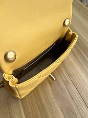 Fortok Chanel Mini Flap Bag Lambskin, Imitation Pearls & Gold-Tone Metal Yellow 11.5×17×5cm - 4