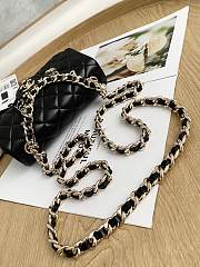 Fortok Chanel Lambskin Quilted Mini Coco Charms Rectangular Flap Black 20cm - 5