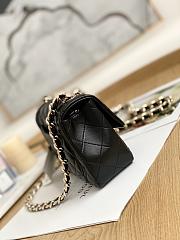 Fortok Chanel Lambskin Quilted Mini Coco Charms Rectangular Flap Black 20cm - 2