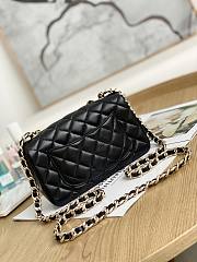 Fortok Chanel Lambskin Quilted Mini Coco Charms Rectangular Flap Black 20cm - 3