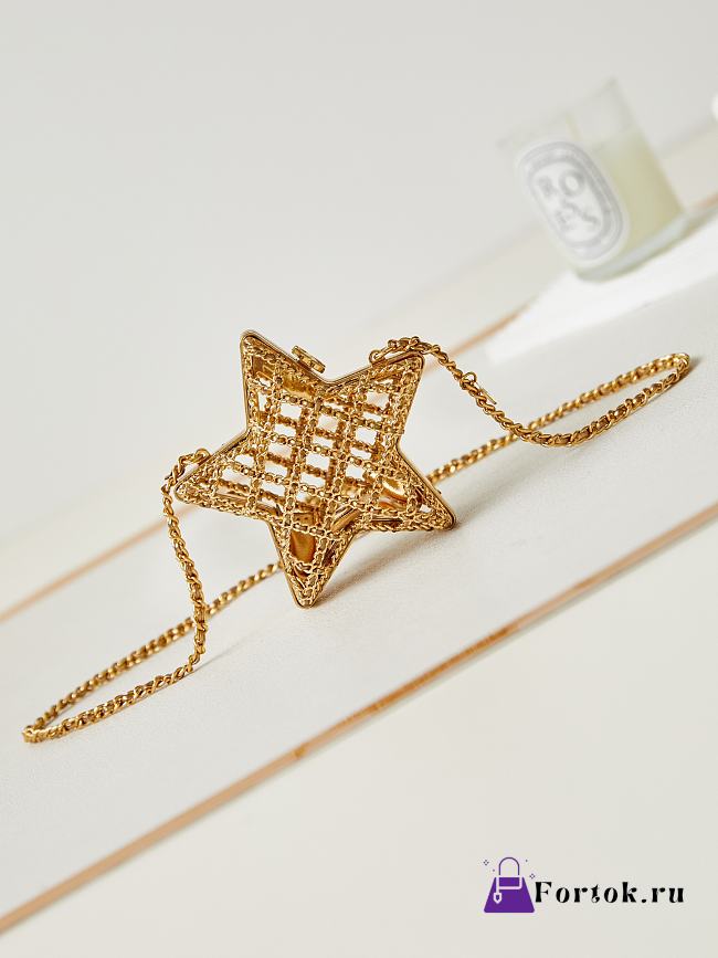 Fortok Chanel Star Minaudiere Gold-Tone Metal& Metallic Lambskin Bag AS4028 11.5x11x4cm - 1