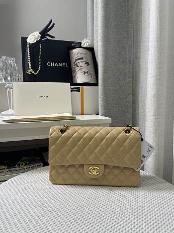 Fortok Chanel Classic Flap Bag in Beige 25.5cm