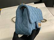 Fortok Chanel Flap Bag Pearl Crush Denim 18x13x7cm - 6