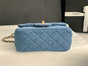 Fortok Chanel Flap Bag Pearl Crush Denim 18x13x7cm - 2