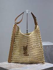 Fortok Saint Laurent Beige Oxalis Logo Plaque Shoulder Bag 781289 37x40x3cm - 1