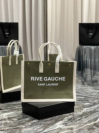 Fortok Saint Laurent Rive Gauche Tote Bag Green 509415 48x36x16cm