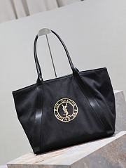 Fortok Saint Laurent Rive Gauche Tote Bag in Black Cotton Canvas 780096 40×30×20cm  - 1
