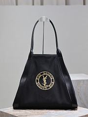 Fortok Saint Laurent Rive Gauche Tote Bag in Black Cotton Canvas 780096 40×30×20cm  - 5