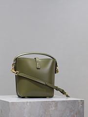 Fortok Saint Laurent Le37 Bucket Bag Green Shiny Leather 765870 15x13x6cm - 6