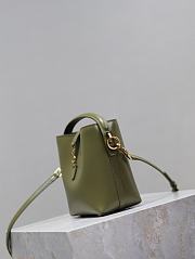 Fortok Saint Laurent Le37 Bucket Bag Green Shiny Leather 765870 15x13x6cm - 5