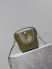 Fortok Saint Laurent Le37 Bucket Bag Green Shiny Leather 765870 15x13x6cm - 3