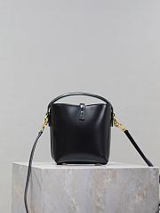 Fortok Saint Laurent Le37 Bucket Bag Black Shiny Leather 765870 15x13x6cm - 6