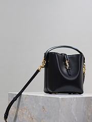 Fortok Saint Laurent Le37 Bucket Bag Black Shiny Leather 765870 15x13x6cm - 5