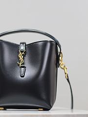 Fortok Saint Laurent Le37 Bucket Bag Black Shiny Leather 765870 15x13x6cm - 2