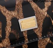 Fortok Dolce&Gabbana Leopard Print Patent Leather Sicily Bag 20x16x8cm - 5