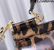 Fortok Dolce&Gabbana Leopard Print Patent Leather Sicily Bag 20x16x8cm - 4