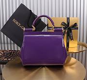 Fortok Dolce&Gabbana Purple Patent Leather Sicily Bag 20x16x8cm - 6