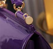 Fortok Dolce&Gabbana Purple Patent Leather Sicily Bag 20x16x8cm - 3