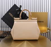 Fortok Dolce&Gabbana Beige Patent Leather Sicily Bag 20x16x8cm - 2