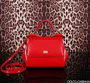 Fortok Dolce&Gabbana Red Patent Leather Sicily Bag 20x16x8cm - 1