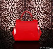 Fortok Dolce&Gabbana Red Patent Leather Sicily Bag 20x16x8cm - 4